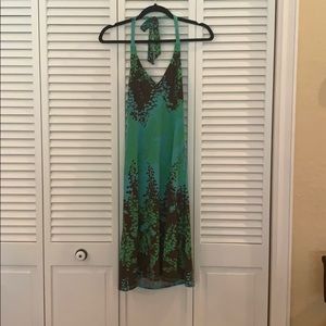 BCBG Maxazria Floral Halter Dress size Small